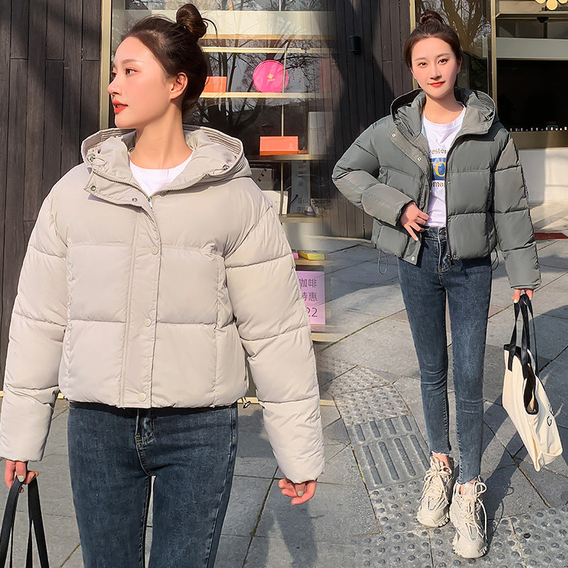 Women’s Simple Casual Hooded Short Down Jacket