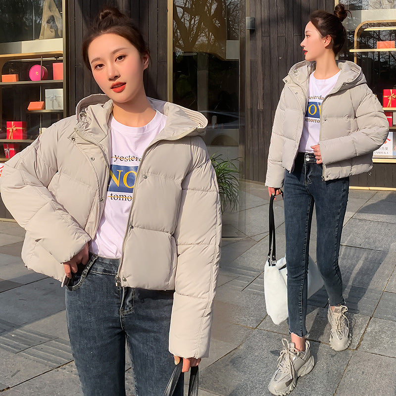 Women’s Simple Casual Hooded Short Down Jacket