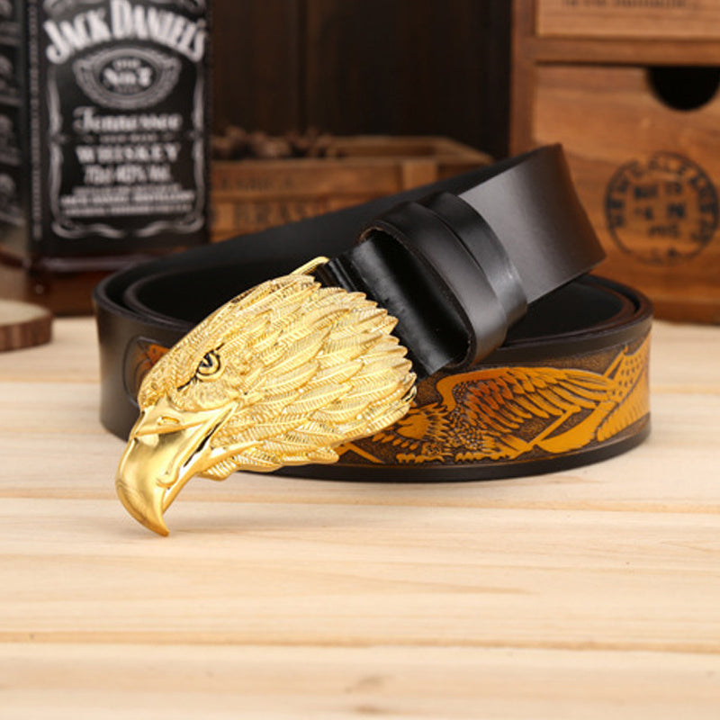 Personalized Eagle Head Buckle Men’s Belt
