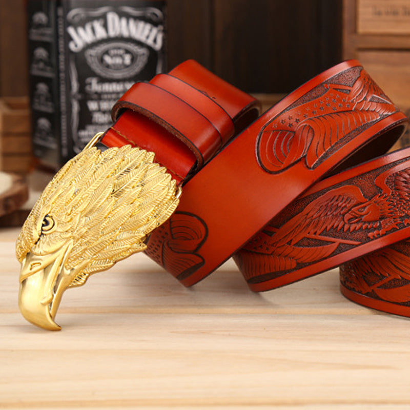 Personalized Eagle Head Buckle Men’s Belt