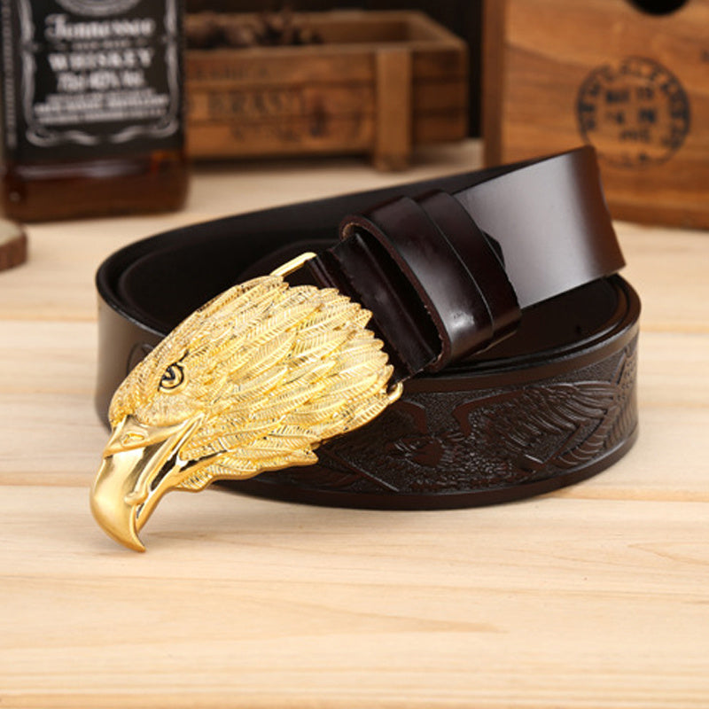 Personalized Eagle Head Buckle Men’s Belt