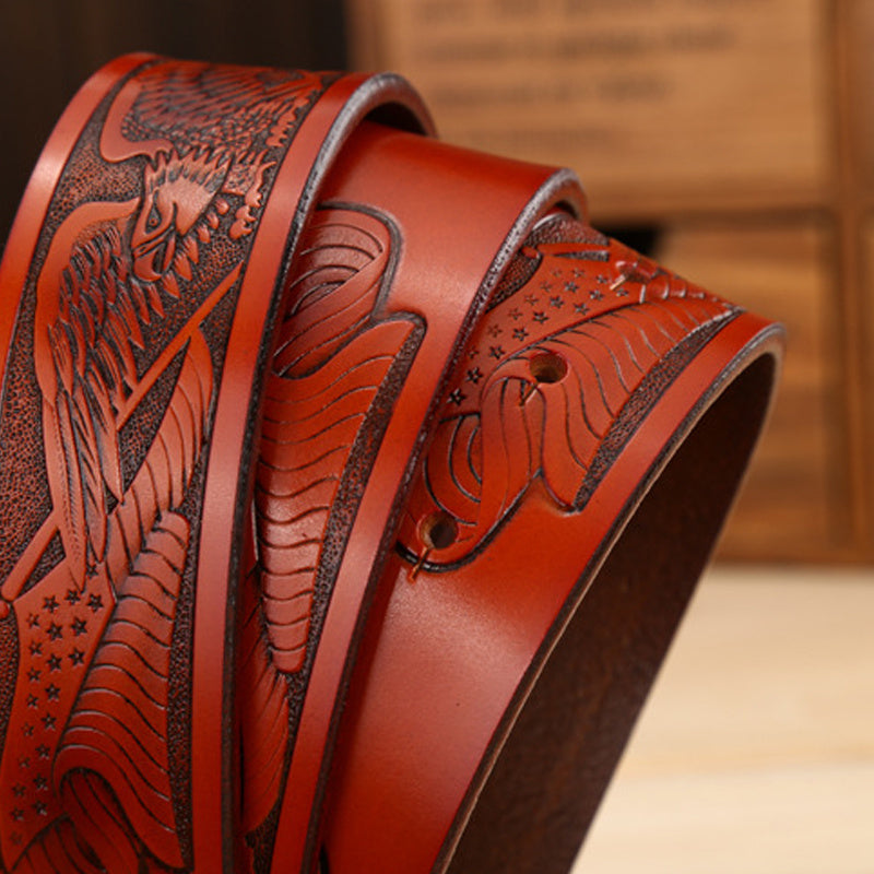 Personalized Eagle Head Buckle Men’s Belt