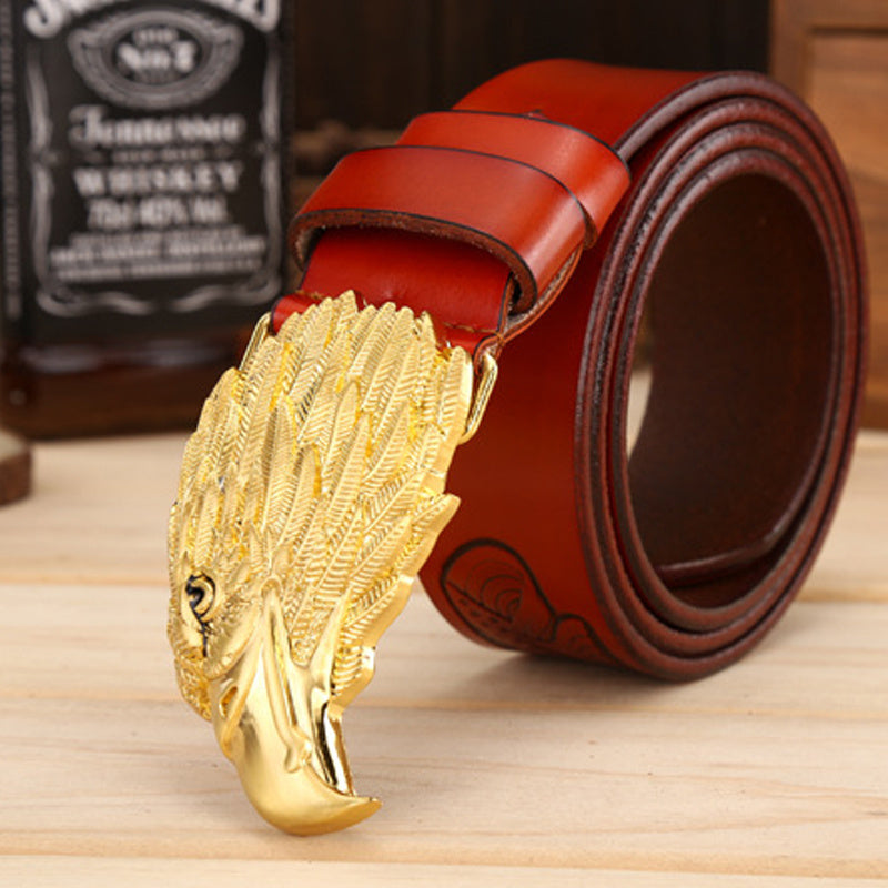 Personalized Eagle Head Buckle Men’s Belt