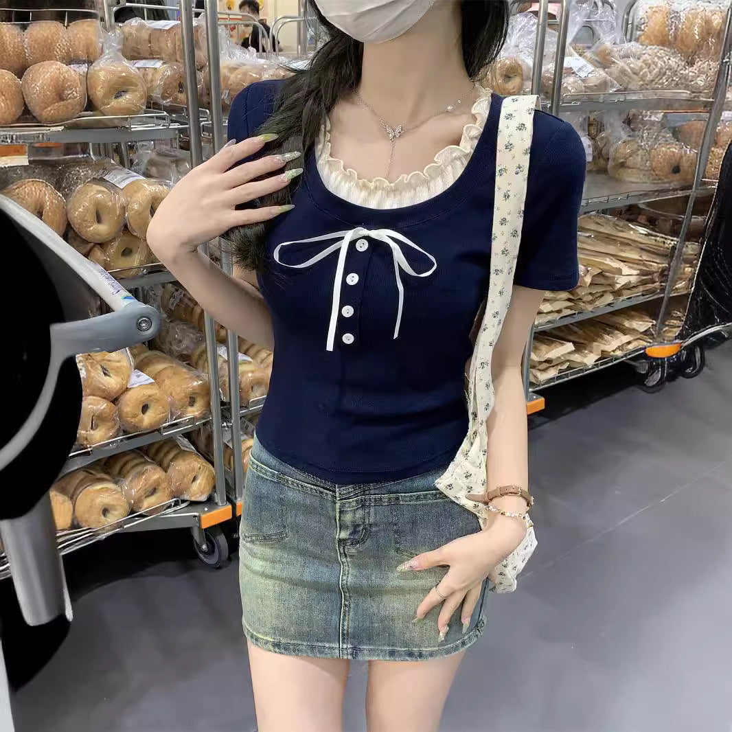 Sweet And Spicy Design Slim Fit Slimming Short Top