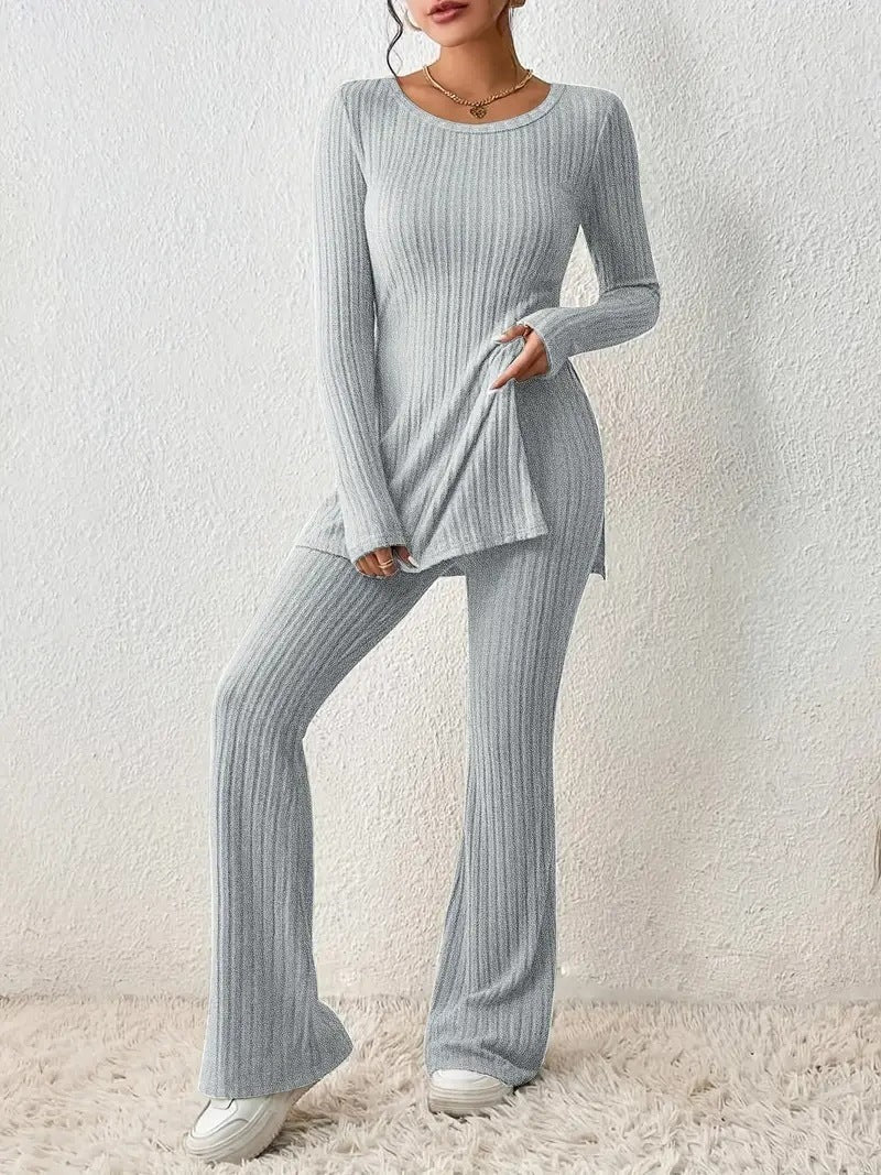 Polyester Women’s Clothing Solid Color Casual Slim New Fashion Women Elegant Outfit