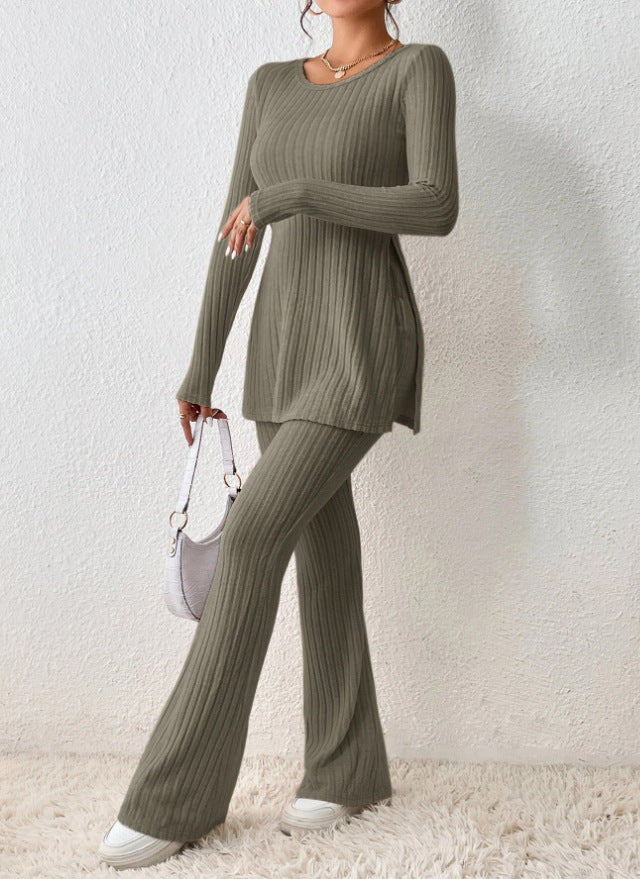 Polyester Women’s Clothing Solid Color Casual Slim New Fashion Women Elegant Outfit