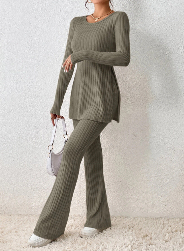Polyester Women’s Clothing Solid Color Casual Slim New Fashion Women Elegant Outfit