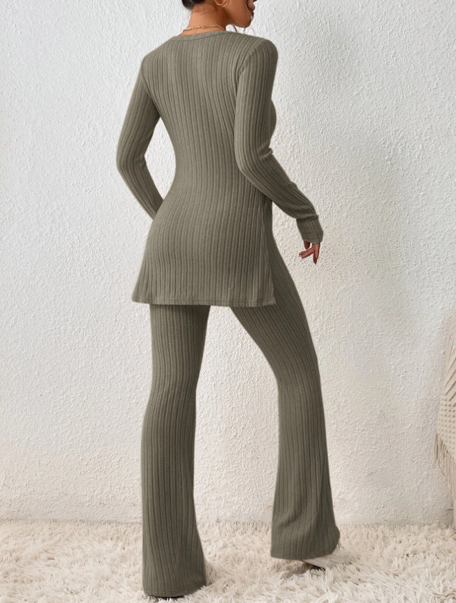 Polyester Women’s Clothing Solid Color Casual Slim New Fashion Women Elegant Outfit