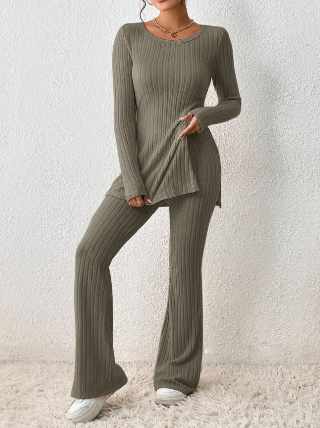 Polyester Women’s Clothing Solid Color Casual Slim New Fashion Women Elegant Outfit