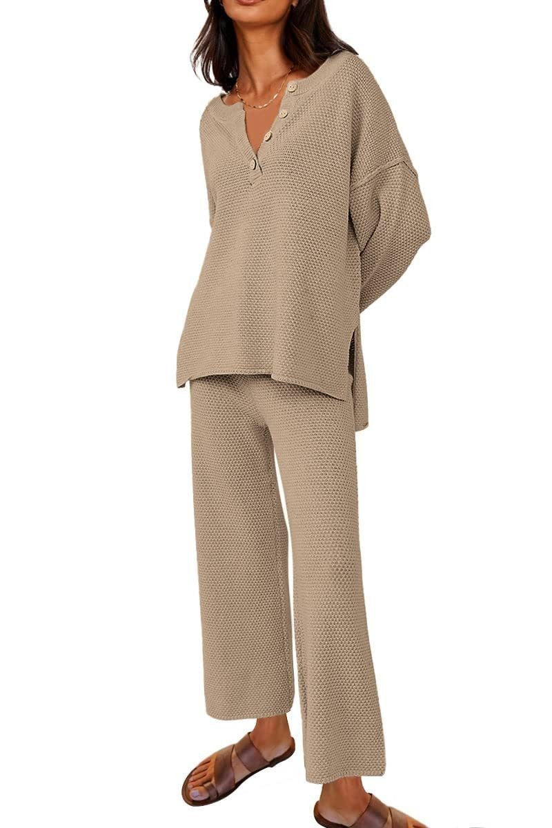 Women’s Clothing Solid Color Fashion Loose Leisure Suit Two Pieces