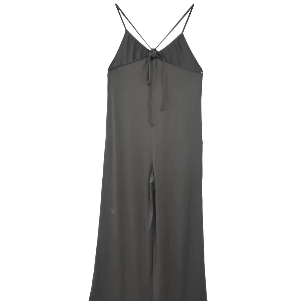 Ladies’ Solid Color Chest Pleated Design Cross Suspender Sexy Jumpsuit - 5