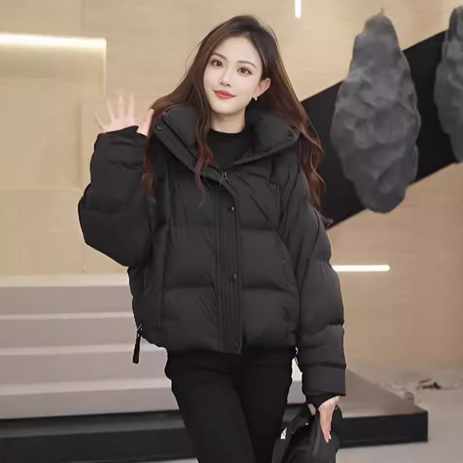 Women’s Short Cotton Jacket Hooded Loose Coat