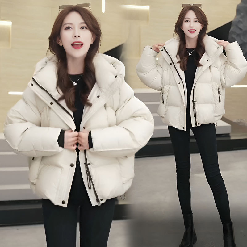 Women’s Short Cotton Jacket Hooded Loose Coat