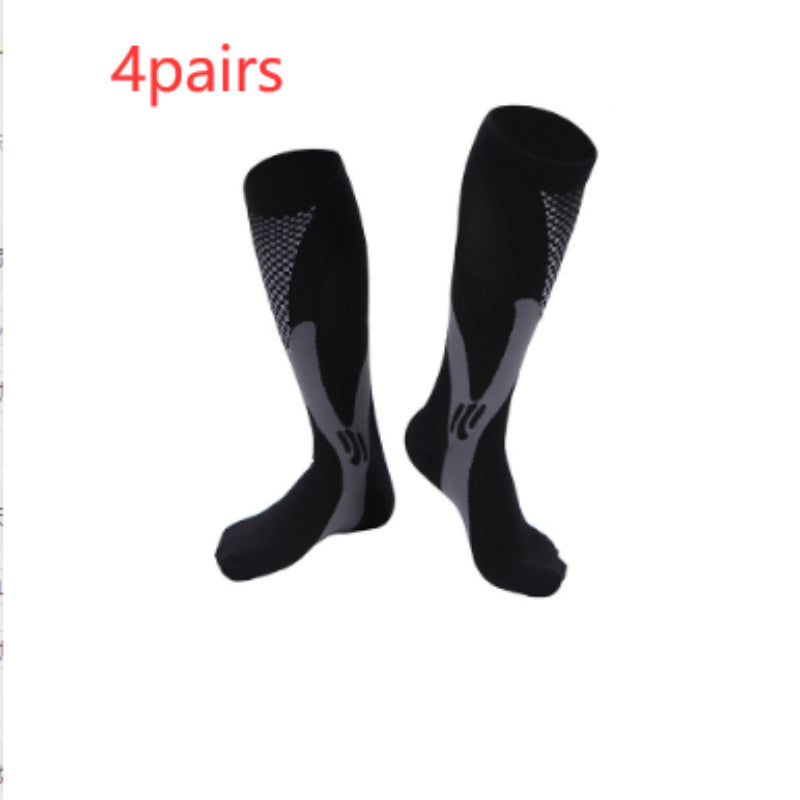 Outdoor Sports Magic Compression Stretch Socks - Black / S to M / 4pairs