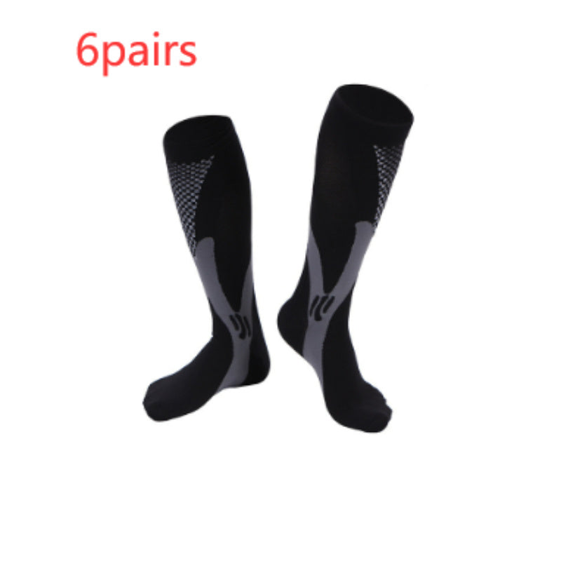 Outdoor Sports Magic Compression Stretch Socks - Black / S to M / 6pairs