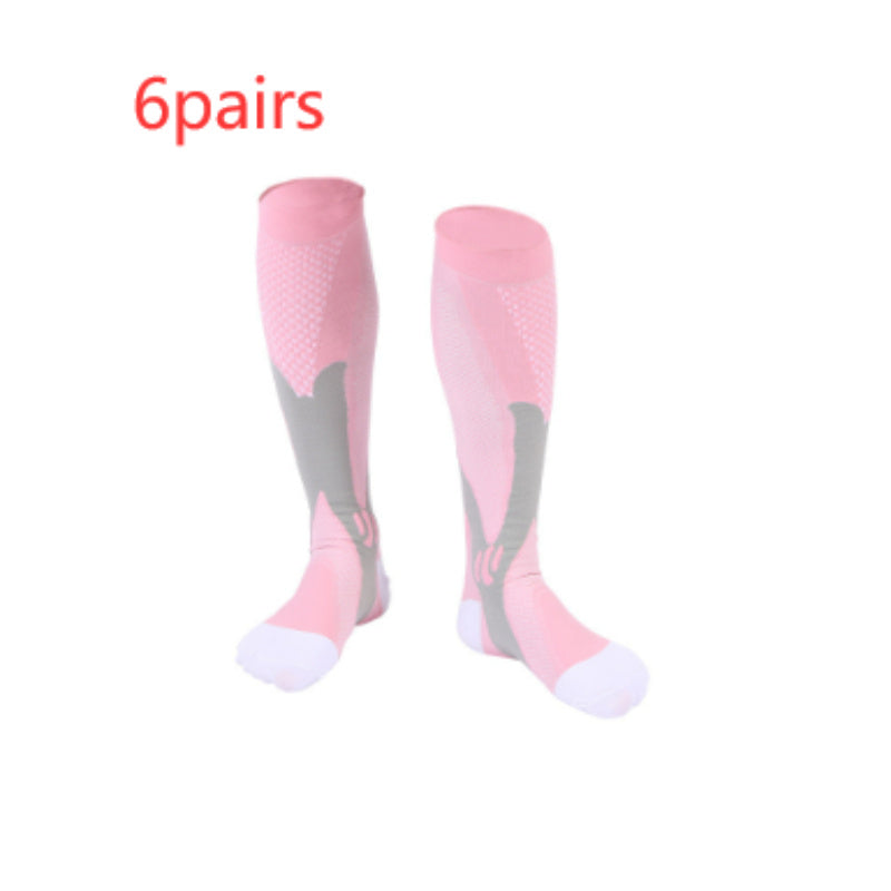 Outdoor Sports Magic Compression Stretch Socks - Pink / S to M / 6pairs