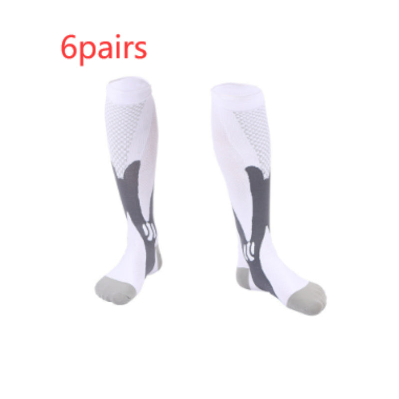 Outdoor Sports Magic Compression Stretch Socks - White / S to M / 6pairs
