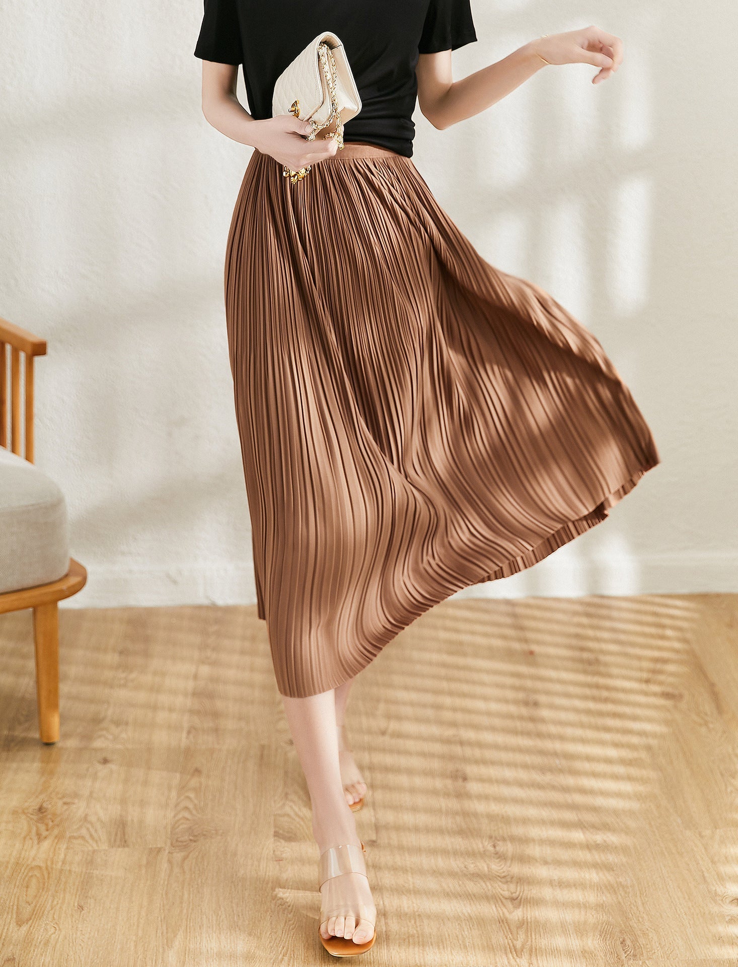 Spring And Summer New Exquisite Artistic Pleated Fairy Pleated Skirt