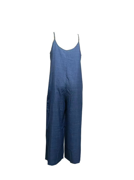 Women’s V-neck Solid Color Casual Jumpsuit - 5