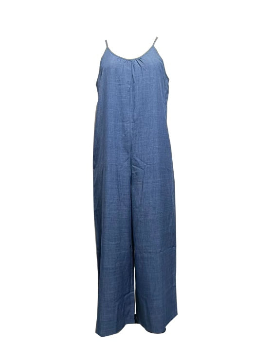 Women’s V-neck Solid Color Casual Jumpsuit - 5