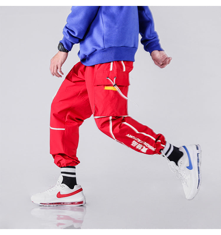 Chaopai Street casual overalls - Red / XXL