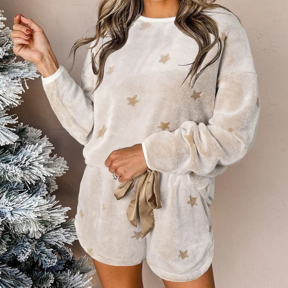 Women’s Five-pointed Star Plush Casual Suit