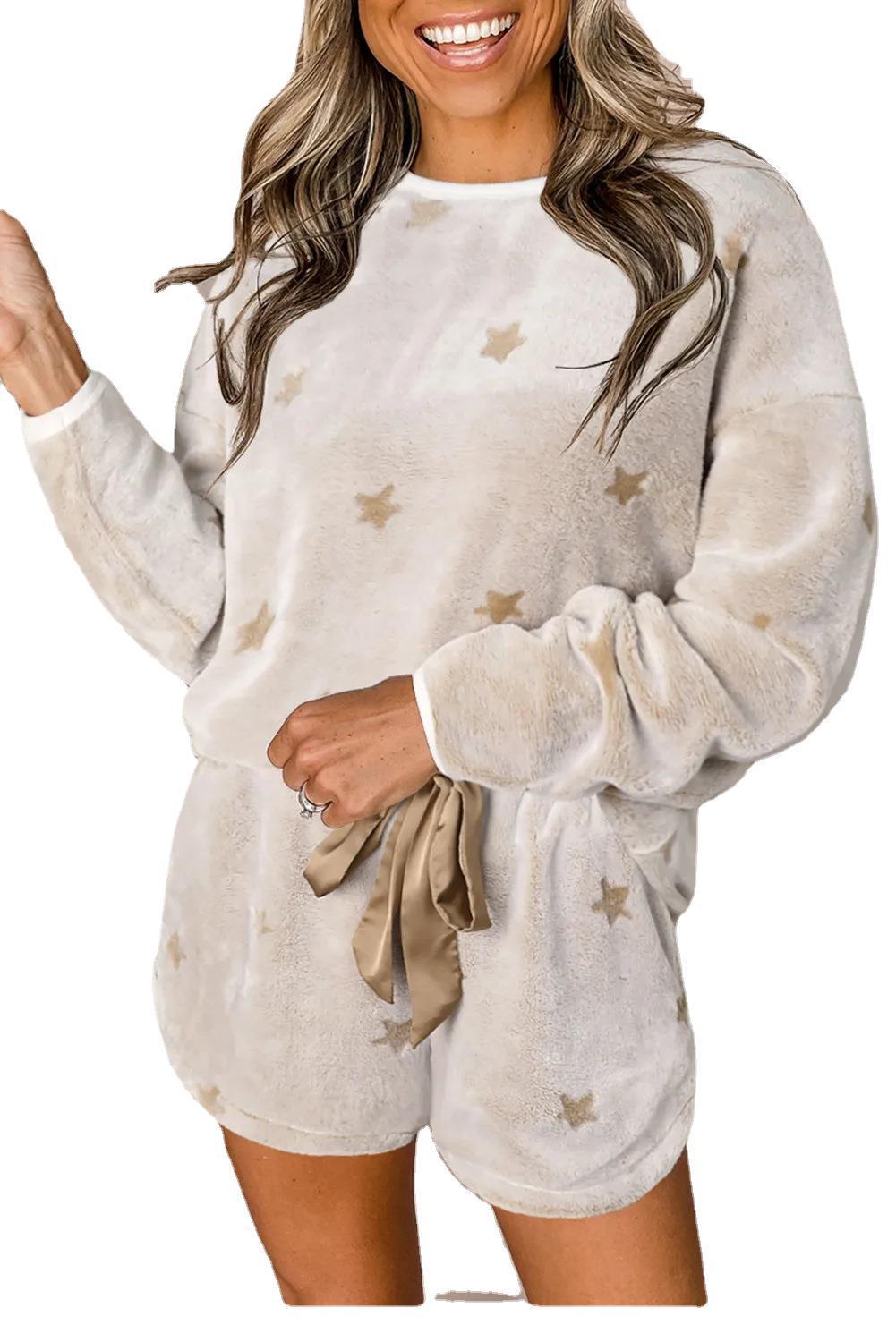 Women’s Five-pointed Star Plush Casual Suit