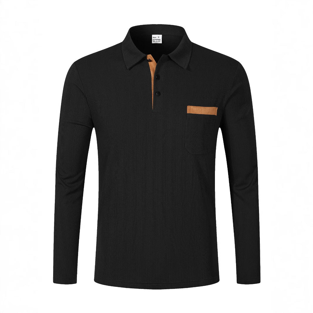 Sports Long Sleeve Lapel Men’s Polo Shirt