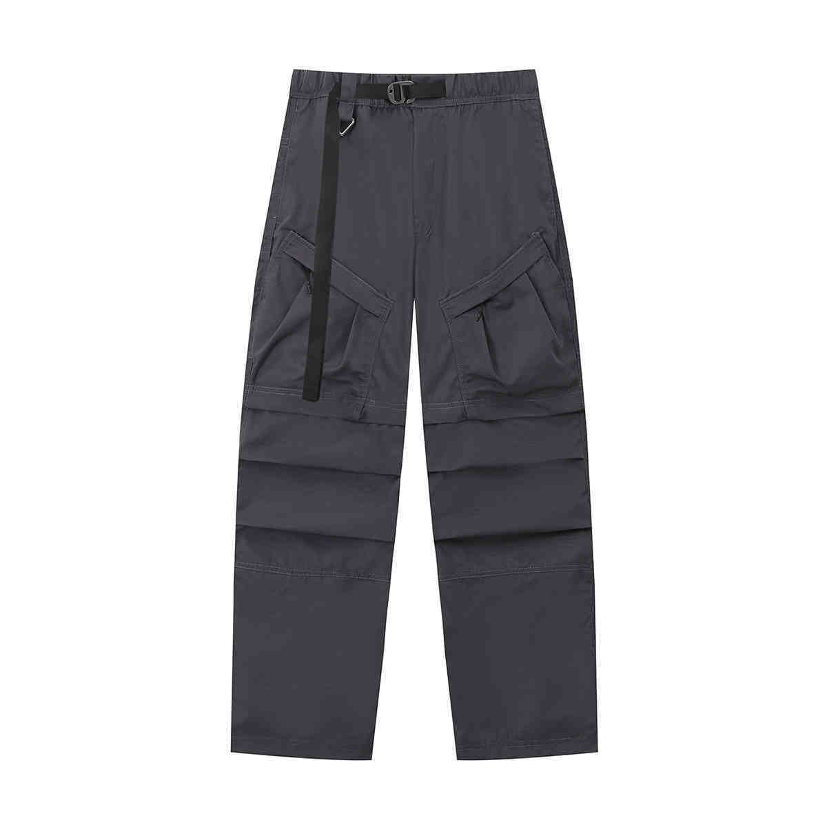 Straight Cargo Pants Men’s Multi-pocket Paratrooper Pants - Gray / 2XL