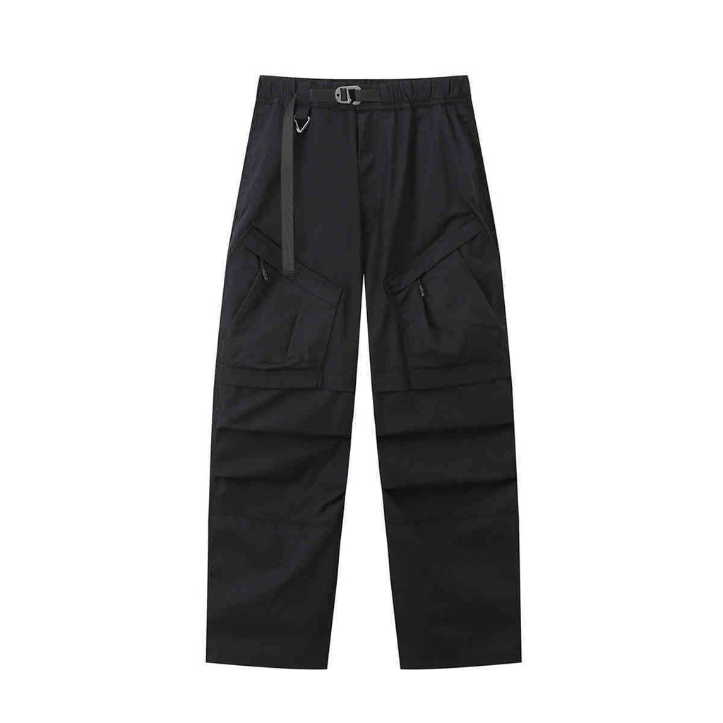 Straight Cargo Pants Men’s Multi-pocket Paratrooper Pants - Black / 2XL