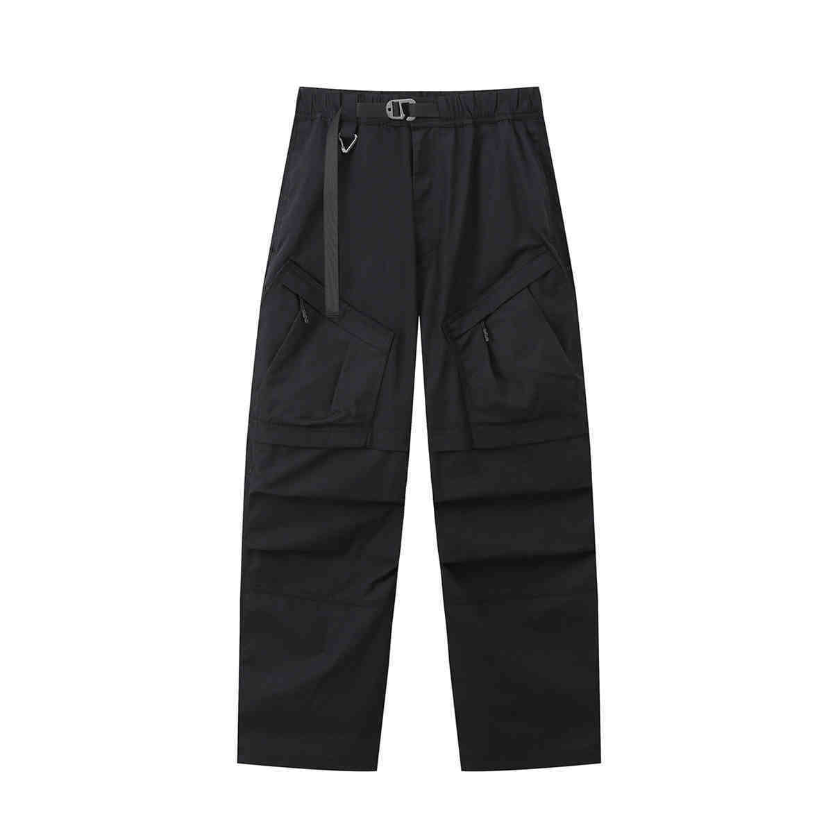 Straight Cargo Pants Men’s Multi-pocket Paratrooper Pants - Black / 2XL