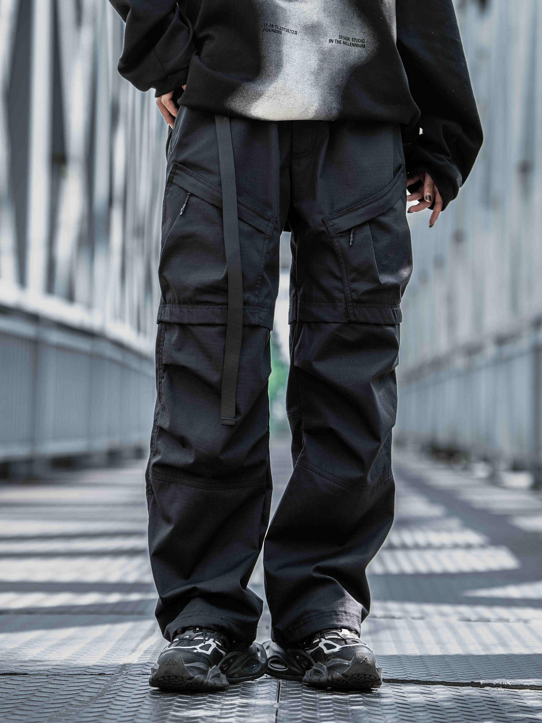 Straight Cargo Pants Men’s Multi-pocket Paratrooper Pants