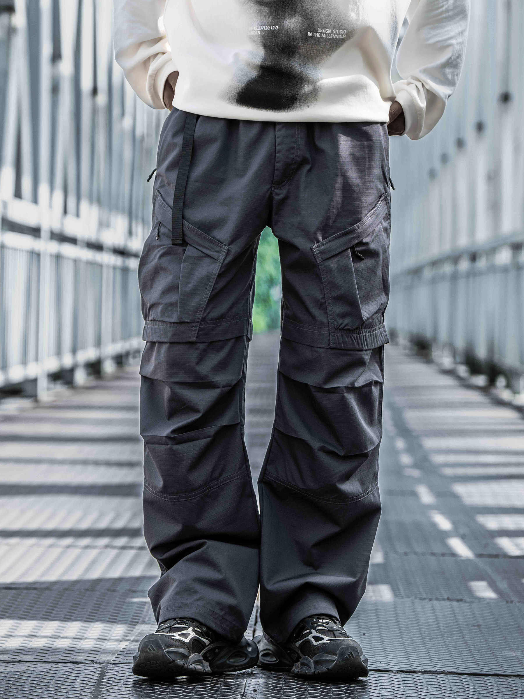 Straight Cargo Pants Men’s Multi-pocket Paratrooper Pants