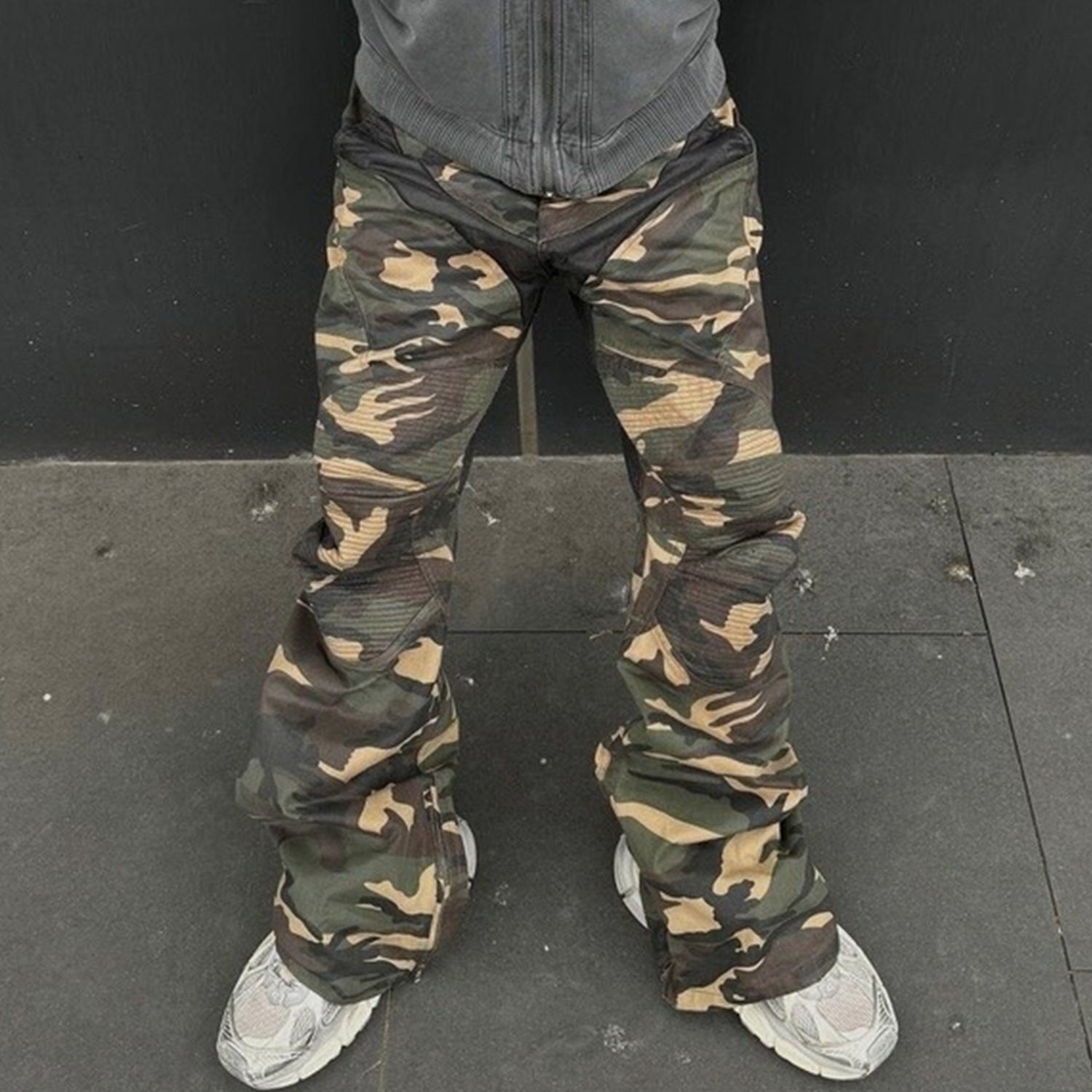 Men’s Same Stitching Design Zipper Wide Leg Pants