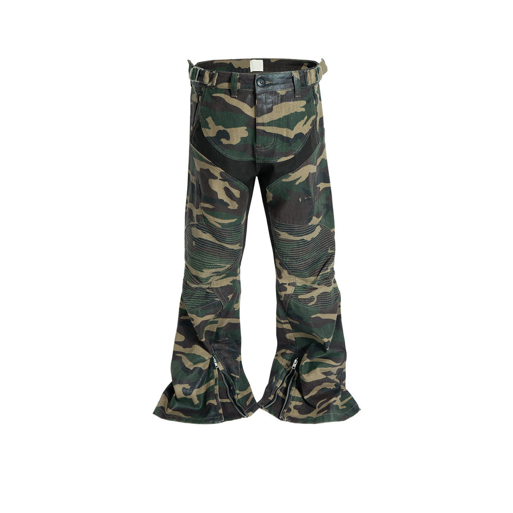 Men’s Same Stitching Design Zipper Wide Leg Pants