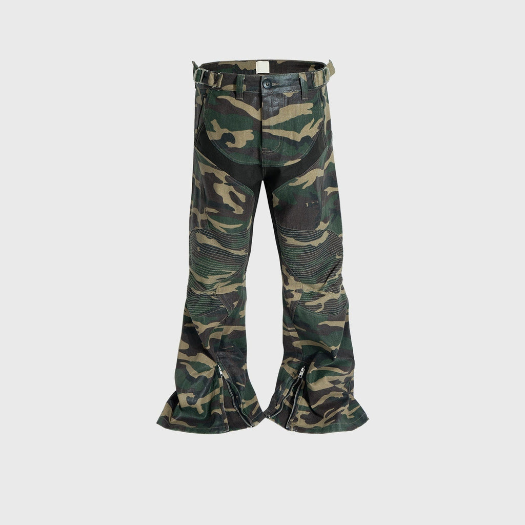 Men’s Same Stitching Design Zipper Wide Leg Pants - Camouflage / M