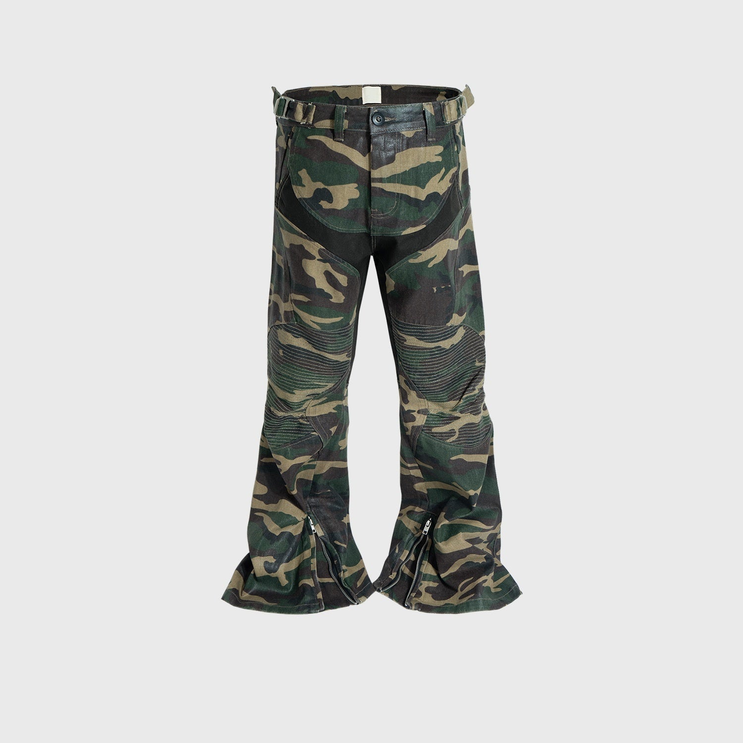 Men’s Same Stitching Design Zipper Wide Leg Pants - Camouflage / M