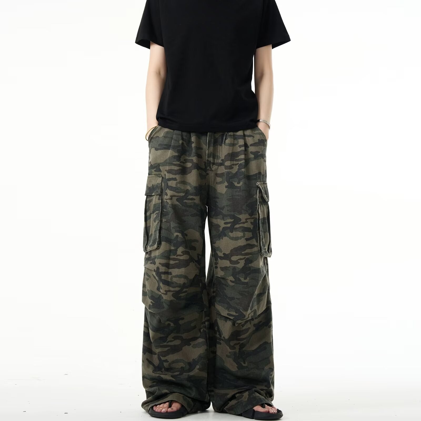 High Street Retro Multi-pocket Camouflage Cargo Pants