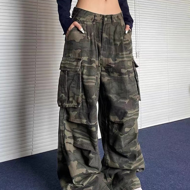 High Street Retro Multi-pocket Camouflage Cargo Pants