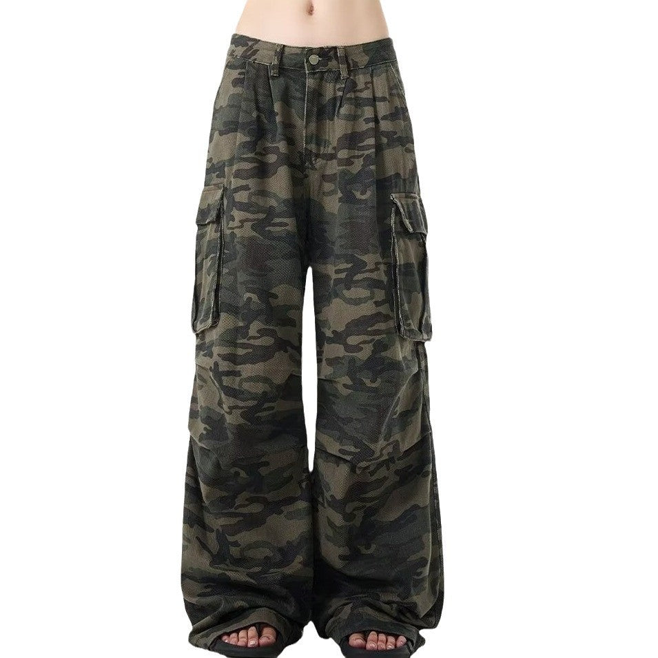 High Street Retro Multi-pocket Camouflage Cargo Pants