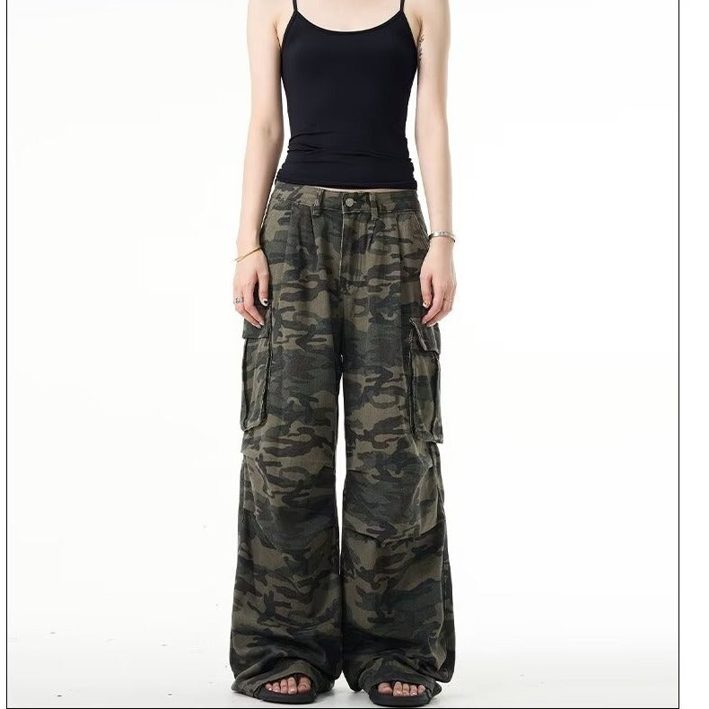 High Street Retro Multi-pocket Camouflage Cargo Pants