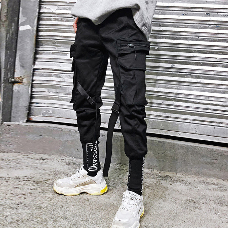 Korean fashion pants leisure pants nine-minute pants men’’s fashion pants loose leggings students’’straight-bottomed