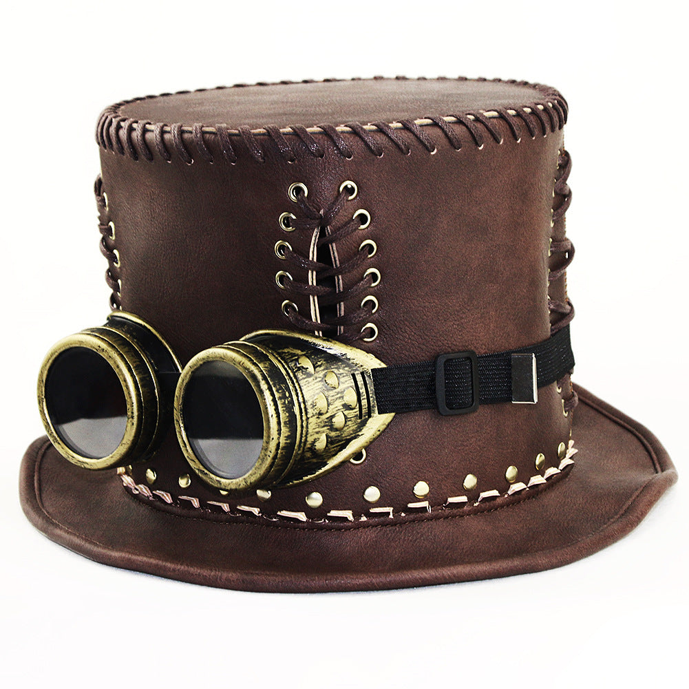 Steampunk industrial retro gentleman bowler women - Brown / M