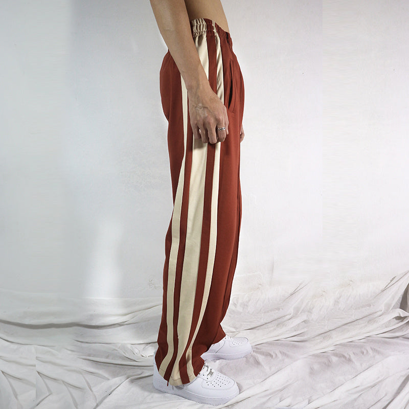 Street Casual Wide-leg Pants - Red / S