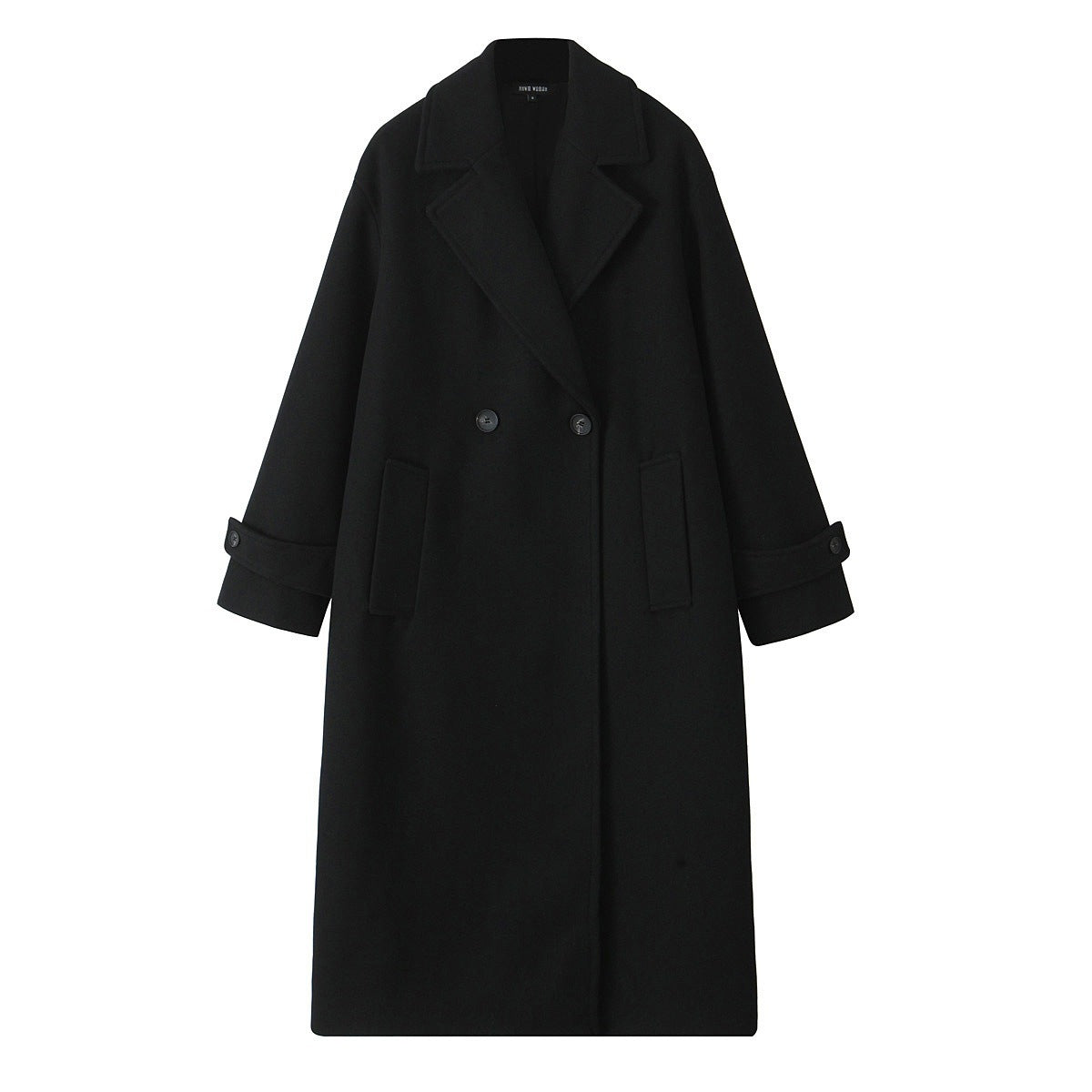 Fashion Simple Loose Soft Long-cut Coat - Black / XS