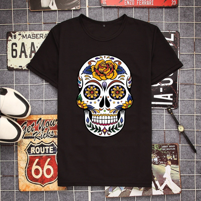 Skull Street Mesh Short Sleeve - Black / XXS