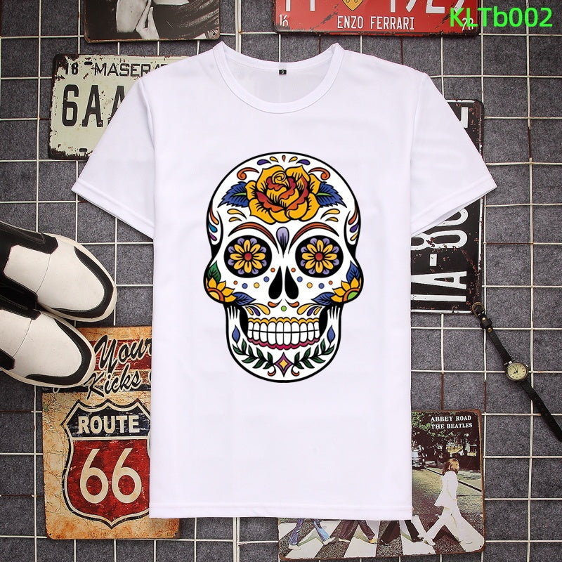 Skull Street Mesh Short Sleeve - White / XXS