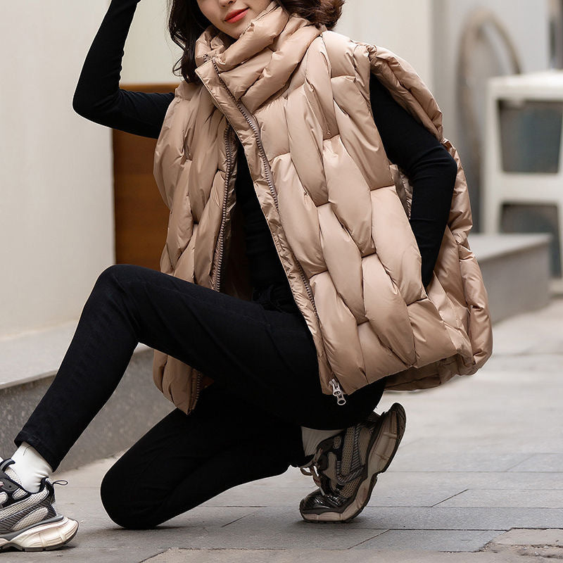 Fried Street Stand Collar Down Women’s Cotton Vest