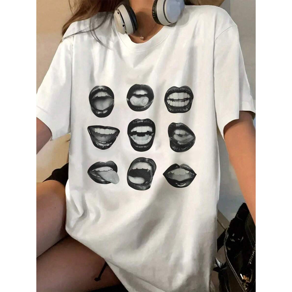 European And American Retro Printed Foreign Trade T-shirt Cute Solid Color - NXTX108212 / S