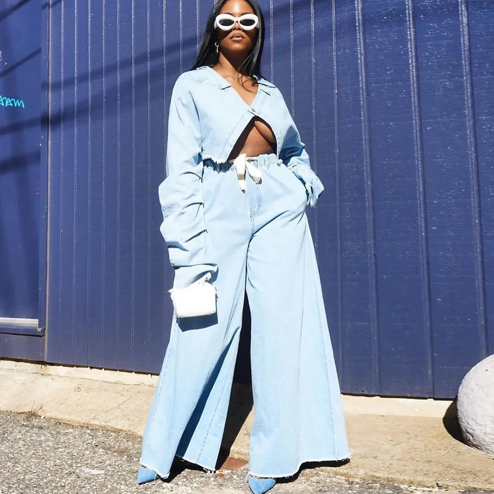 Casual Loose Denim Suit Two-piece Women’s Clothing